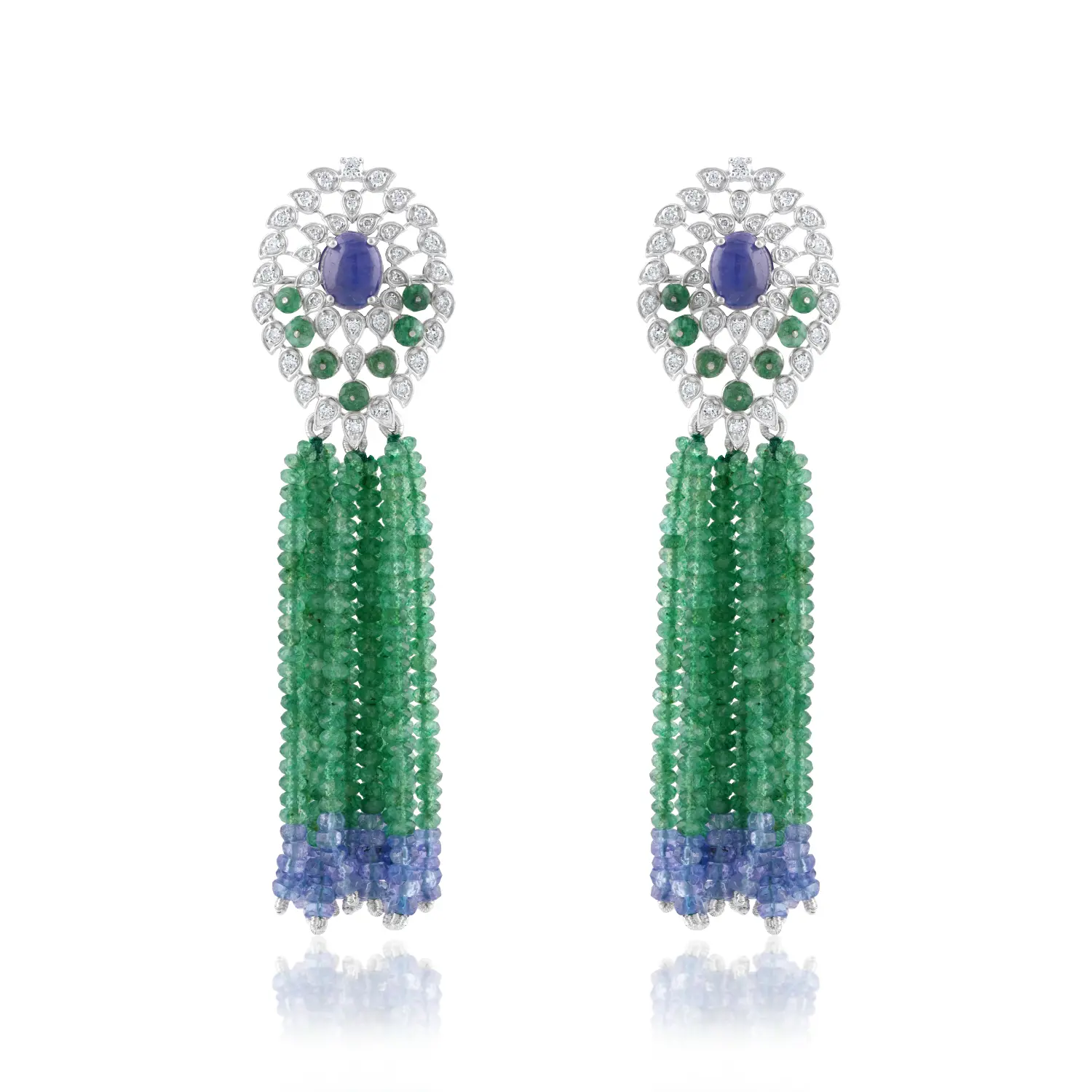 tanzanite emerald shoulder dusters